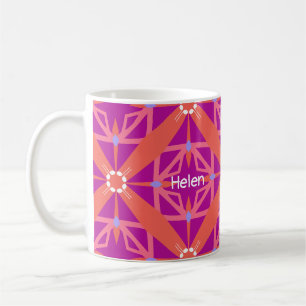 Mug Magenta Clé De La Vie Monogramme De Kaleidoscope