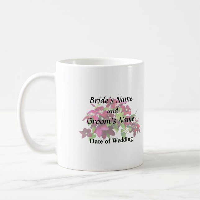 Mug Magenta Clematis À La Vigne (Gauche)