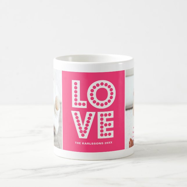 Mug Magenta Love Marquee Saint Valentin Photo personna (Centre)