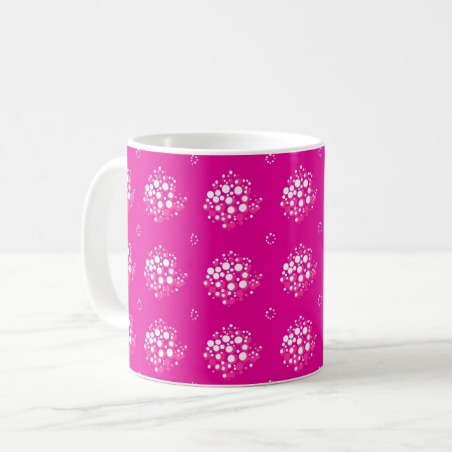 Mug Magenta Minimal Dot Pattern Design (Devant gauche)