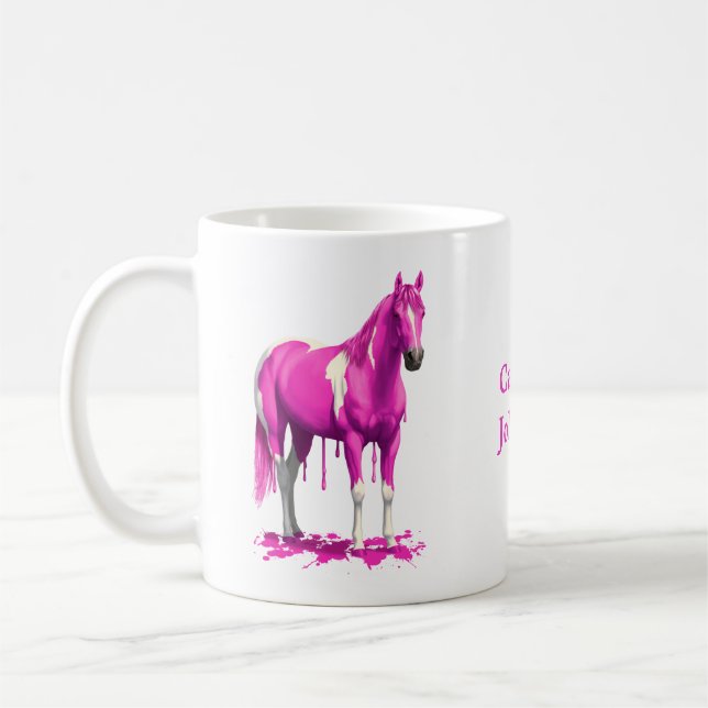 Mug Magenta Rose Driving Wet Paint Horse (Gauche)