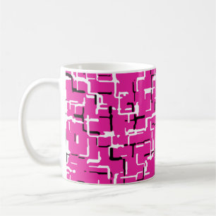 Mug Magenta violet rose noir blanc Motif tendance