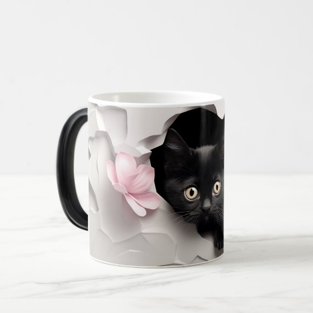 Mug Magic 3D Black cat (Devant gauche)
