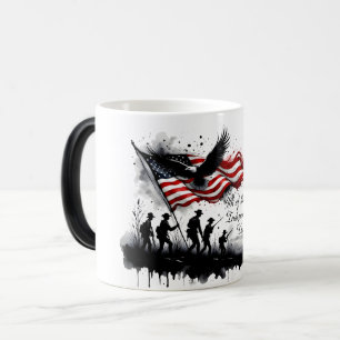Mug Magic 4 juillet art patriotique avec drapeau et soldats