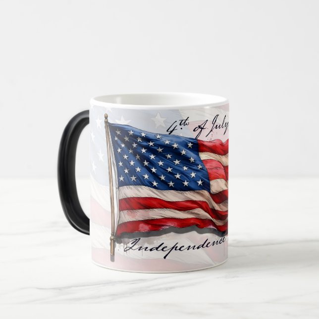 Mug Magic 4 juillet – Célébrez avec le drapeau américain (Devant gauche)
