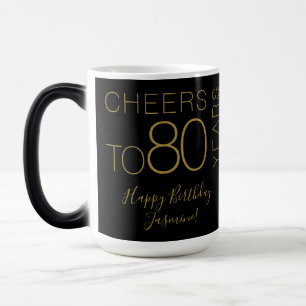 Mug Magic À 80 ans, élégant anniversaire Black Gold
