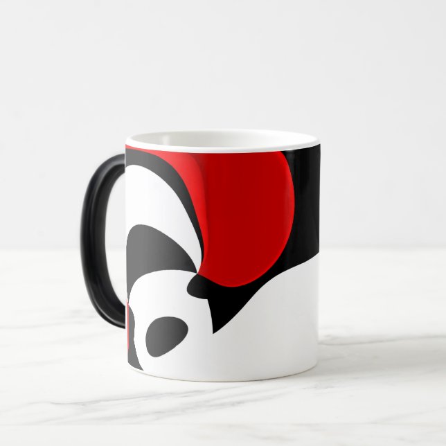 Mug Magic À M. Redd : Noir, blanc et rouge Abstraits (Devant gauche)