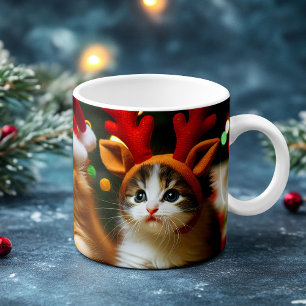Mug Magic Adorables chatons avec le Père Noël et chapeaux de