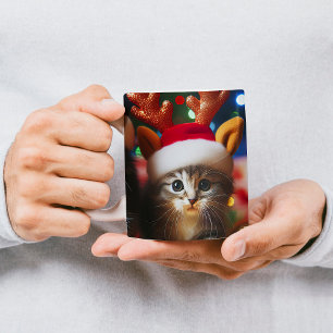 Mug Magic Adorables chatons avec le Père Noël et chapeaux de