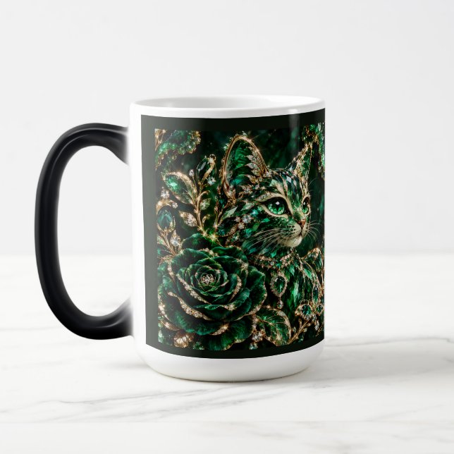 Mug Magic Affiche de chat bijou émeraude (Gauche)