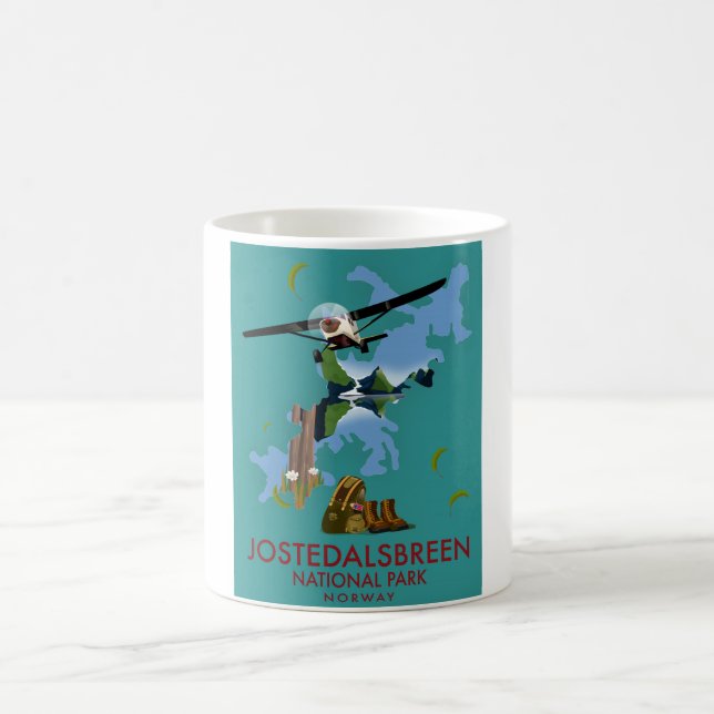 Mug Magic Affiche de vol du parc national de Jostedalsbreen (Centre)