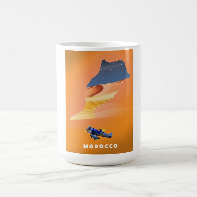 Mug Magic Affiche de voyage carte illustrée du Maroc impress (Centre)