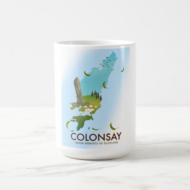 Mug Magic Affiche de voyage de Colonsay Inner Hebrides d'Éco (Centre)
