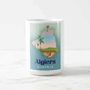 Mug Magic Affiche de voyage de la carte algérienne d'Alger