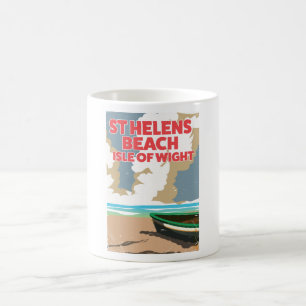 Mug Magic Affiche de voyage de la plage de St Helens île de 