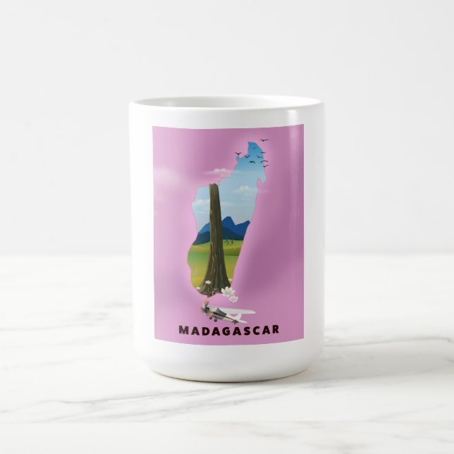 Mug Magic Affiche de voyage illustrée de Madagascar (Centre)