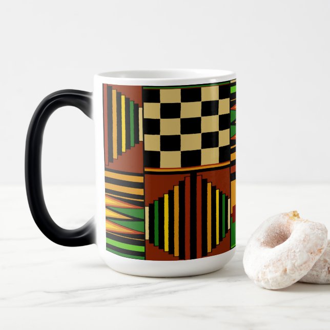 Mug Magic African Royal Kente Cloth Design (Avec donut)