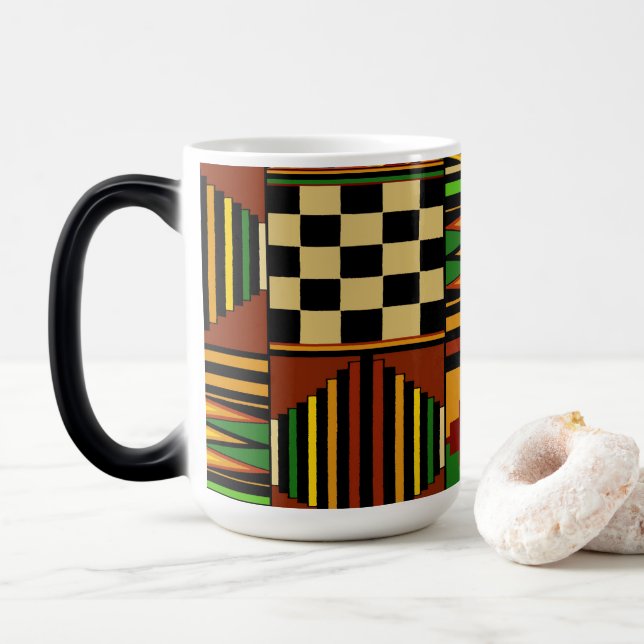 Mug Magic African Royal Kente Cloth Design (Avec donut)