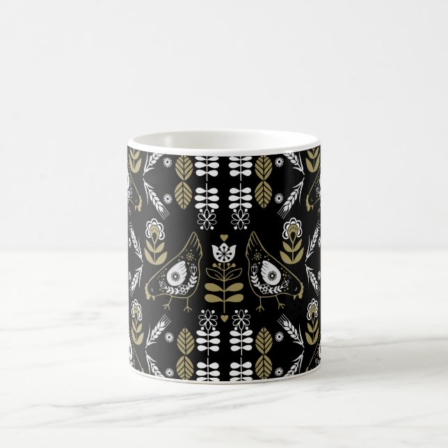 Mug Magic Agritourisme Hen Folk Art Imprimer (Centre)