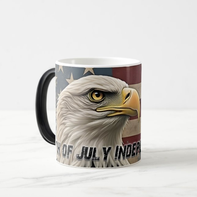 Mug Magic Aigle majestueux et drapeau – Esprit de liberté (Devant gauche)