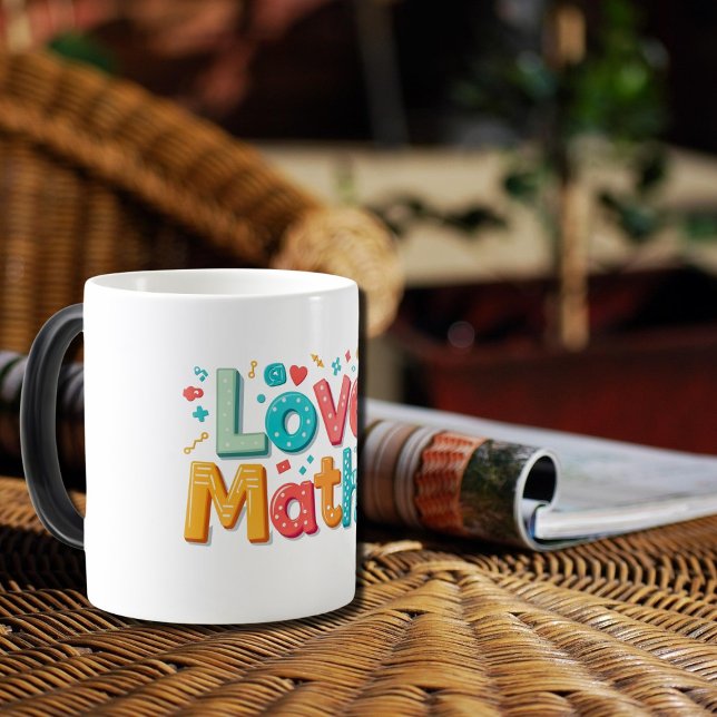 Mug Magic Aime les maths - typographie amusante (Créateur téléchargé)