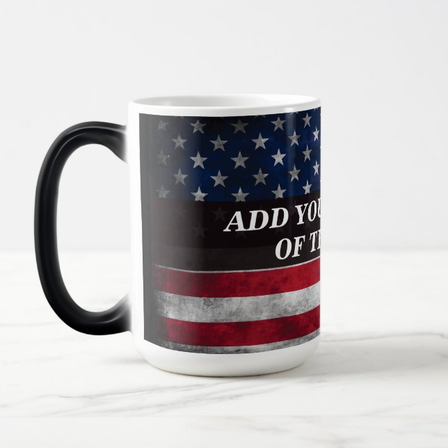 Mug Magic Ajouter votre texte sur le drapeau américain (Gauche)