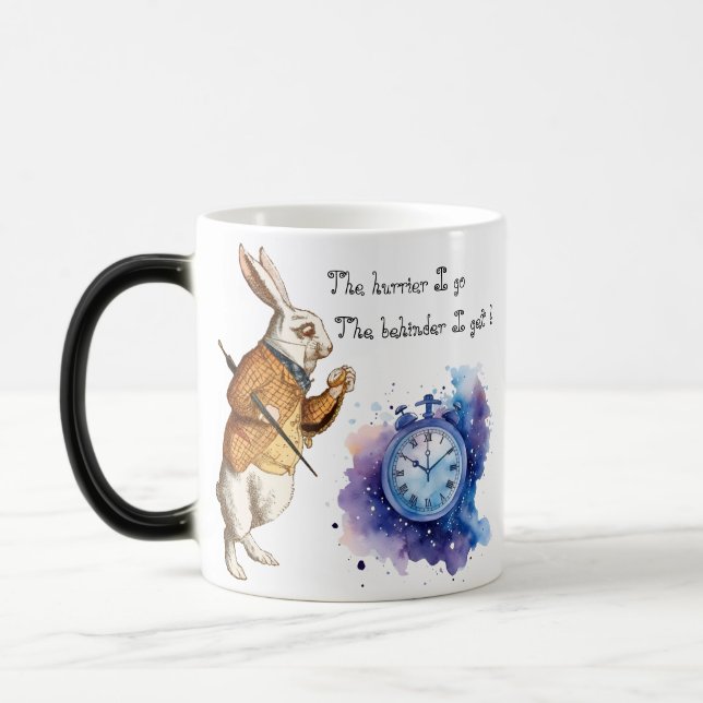 Mug Magic Alice - Lapin Blanc - Le plus vite je vais (Gauche)