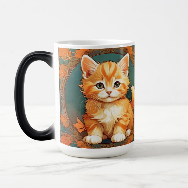 Mug Magic Alphonse Mucha Style Chat orange (Gauche)