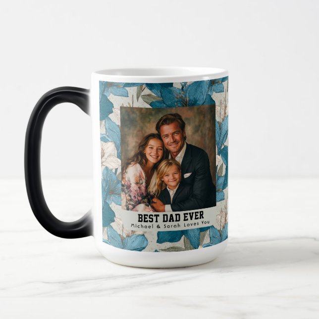 Mug Magic Amaryllis Bleue Botanique Paternité Voyage (Gauche)