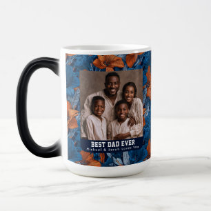 Mug Magic Amaryllis Bleue Florale Meilleur Papa Chat Rétro