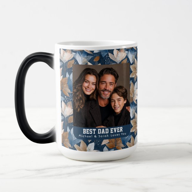 Mug Magic Amaryllis Bleue Nature Papa Cadeau (Gauche)