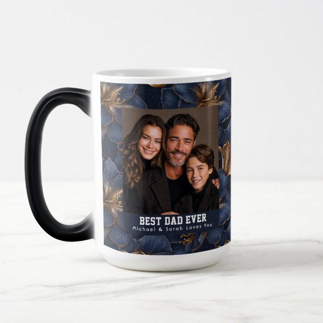 Mug Magic Amaryllis Bleue Nature Papa pour la Première Fois  (Gauche)