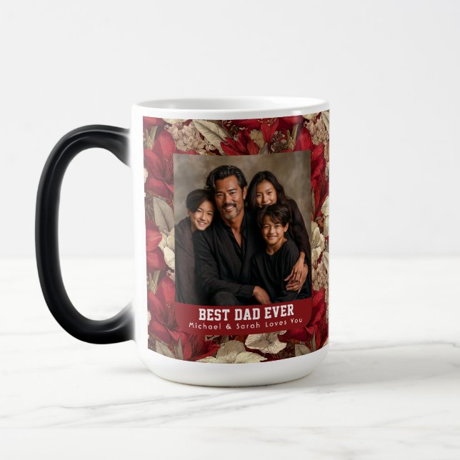 Mug Magic Amaryllis de Bourgogne Fête Papa Célébration (Gauche)