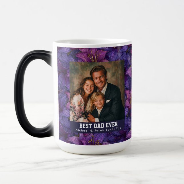 Mug Magic Amaryllis Pourpre Nature Célébration Nouveau Papa (Gauche)