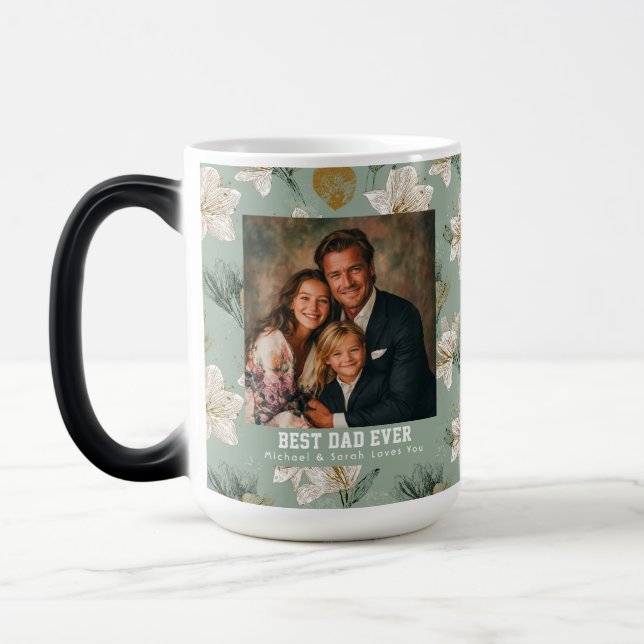 Mug Magic Amaryllis verte Fleur d'hommage pour père Papa (Gauche)