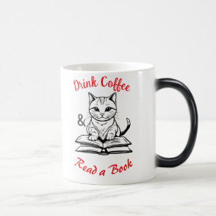 Mug Magic Amateurs de livres, Café à boire, Chat mignon dans