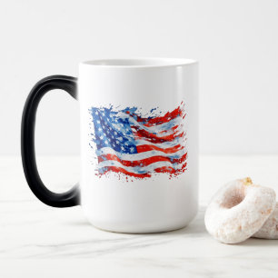 Mug Magic American Flag USA Watercolor 4 juillet