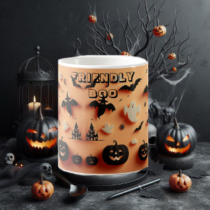Mug Magic Amical Boo Orange Halloween Ghost Jack Black Bat