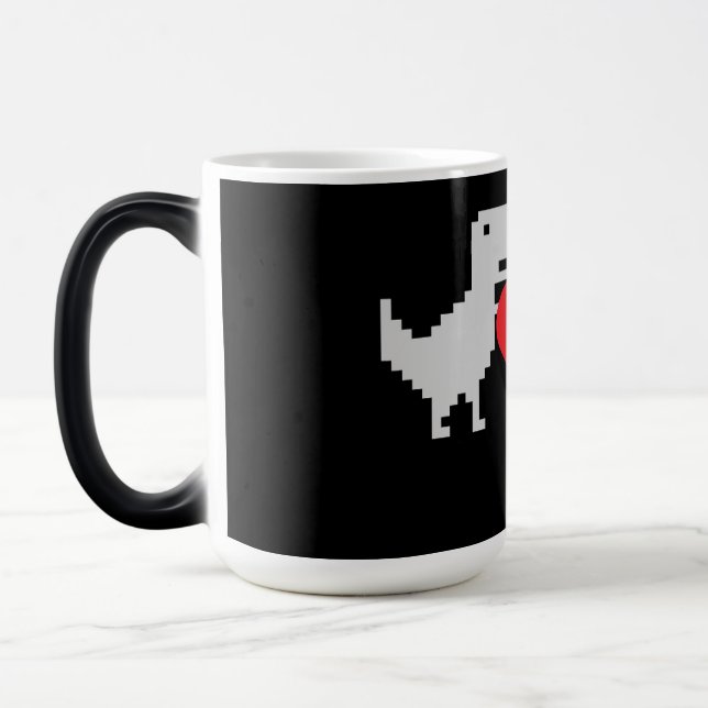 Mug Magic Amour de dinosaure pixelisé – Cadeau porte-clés mi (Gauche)