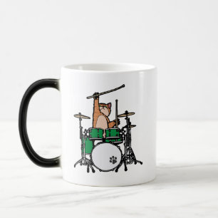 Mug Magic Amusant Chat Jouer Des Tambours, Batteur À Chat, D