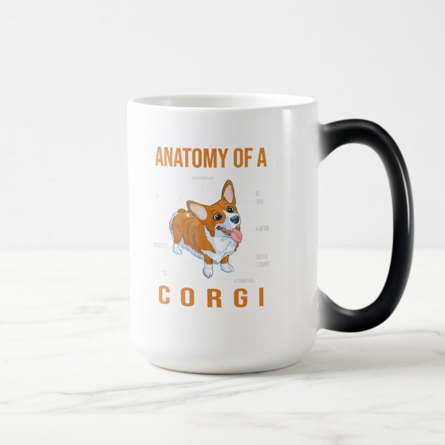 Mug Magic Anatomie d'un chien de Corgi Funny (Droite)