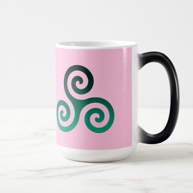Mug Magic Ancien Triskele Vert Pastel Rose (Droite)