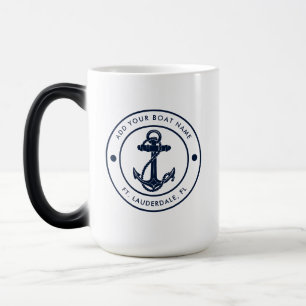 Mug Magic Ancre nautique nom de bateau personnalisé