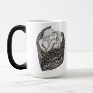 Mug Magic Angels Kissing, noir et blanc Design