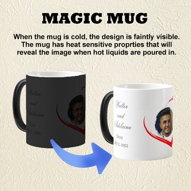 Mug Magic Anniversaire de mariage avec photos et date (Créateur téléchargé)