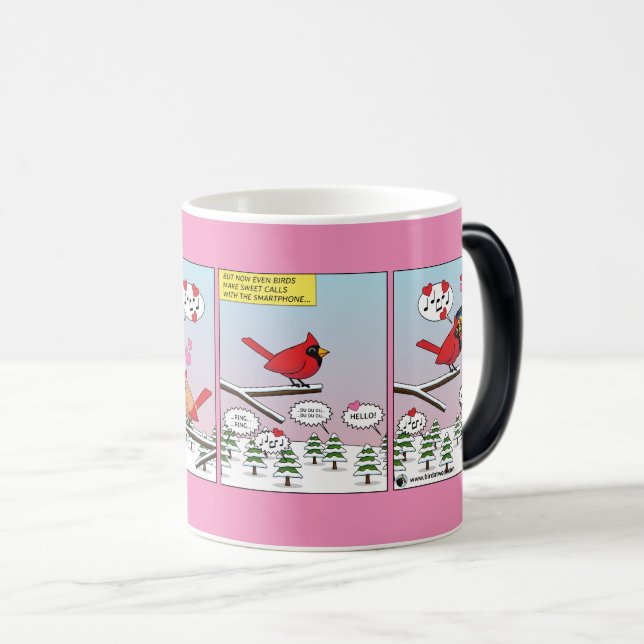 Mug Magic Appels de accouplement d'oiseaux modernes comique (Devant droit)