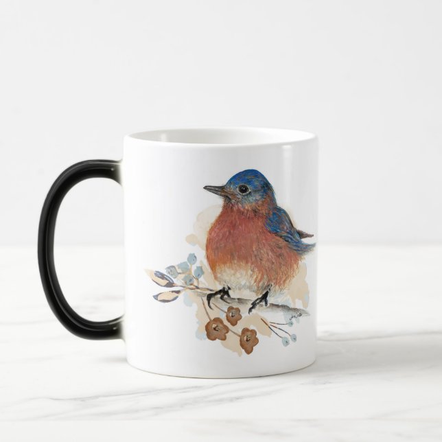 Mug Magic Aquarelle Bluebird couleur crayon de couleur Art (Gauche)