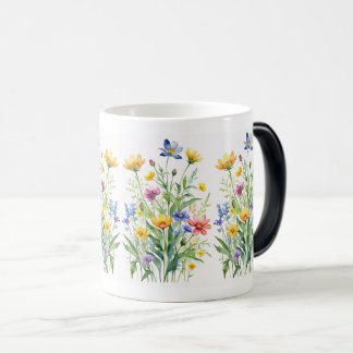 Mug Magic Aquarelle fleur sauvage sur toile texturée