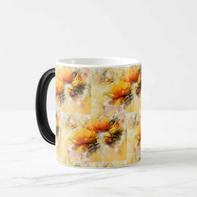 Mug Magic Aquarelle Flower and Butfly Art (Devant gauche)