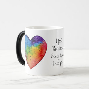 Mug Magic Aquarelle mignonne Coeur arc-en-ciel